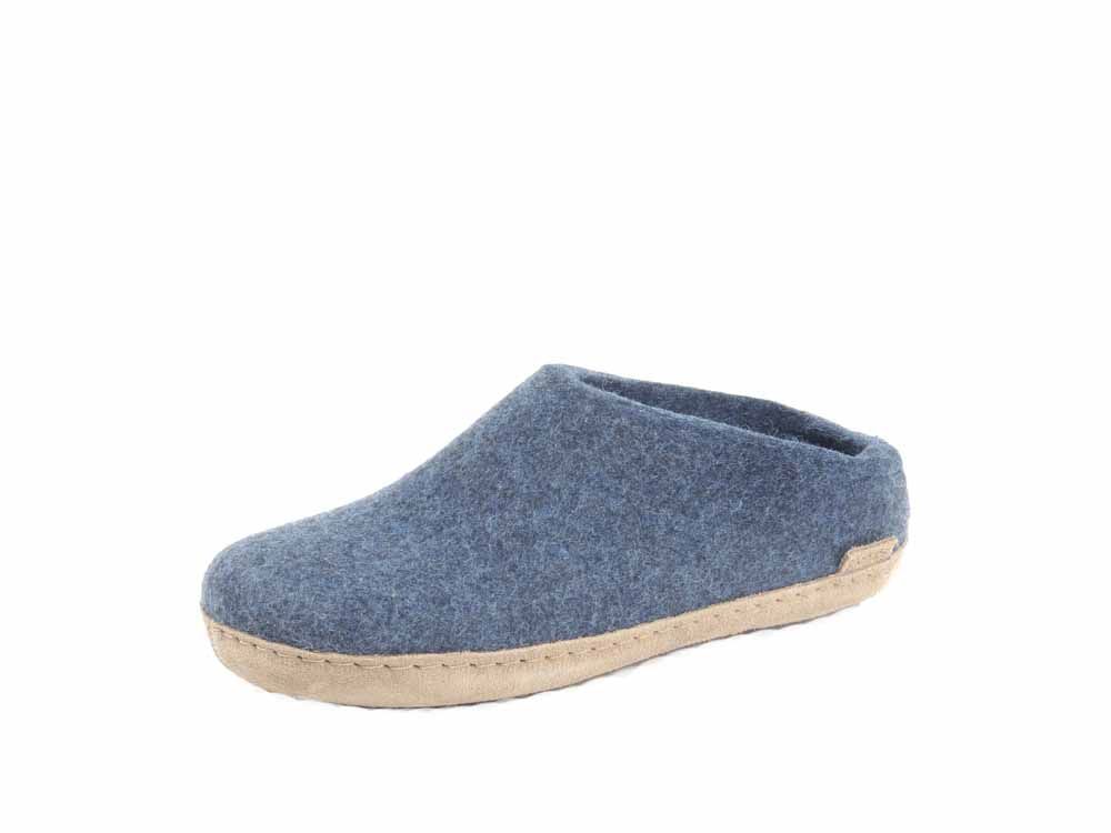 PANTOUFLES - OPEN HEEL BLEU - Glerups